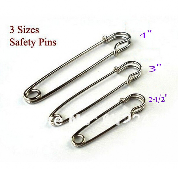 9pcs Heavy-Duty Giant Steel Large Safety Pins - 2-1/2", 3",  4" - (3pcs per Size)